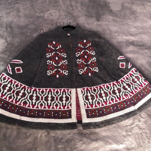 VTG 70s Sturbridge by Roosevelt Knit Cape Poncho Womens Size M/L Aztec Kachina - Picture 13 of 13